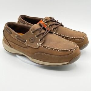 Rockport Works Steel Toe Safety Boat Shoe Size 9-Wide Mens Brown NEW